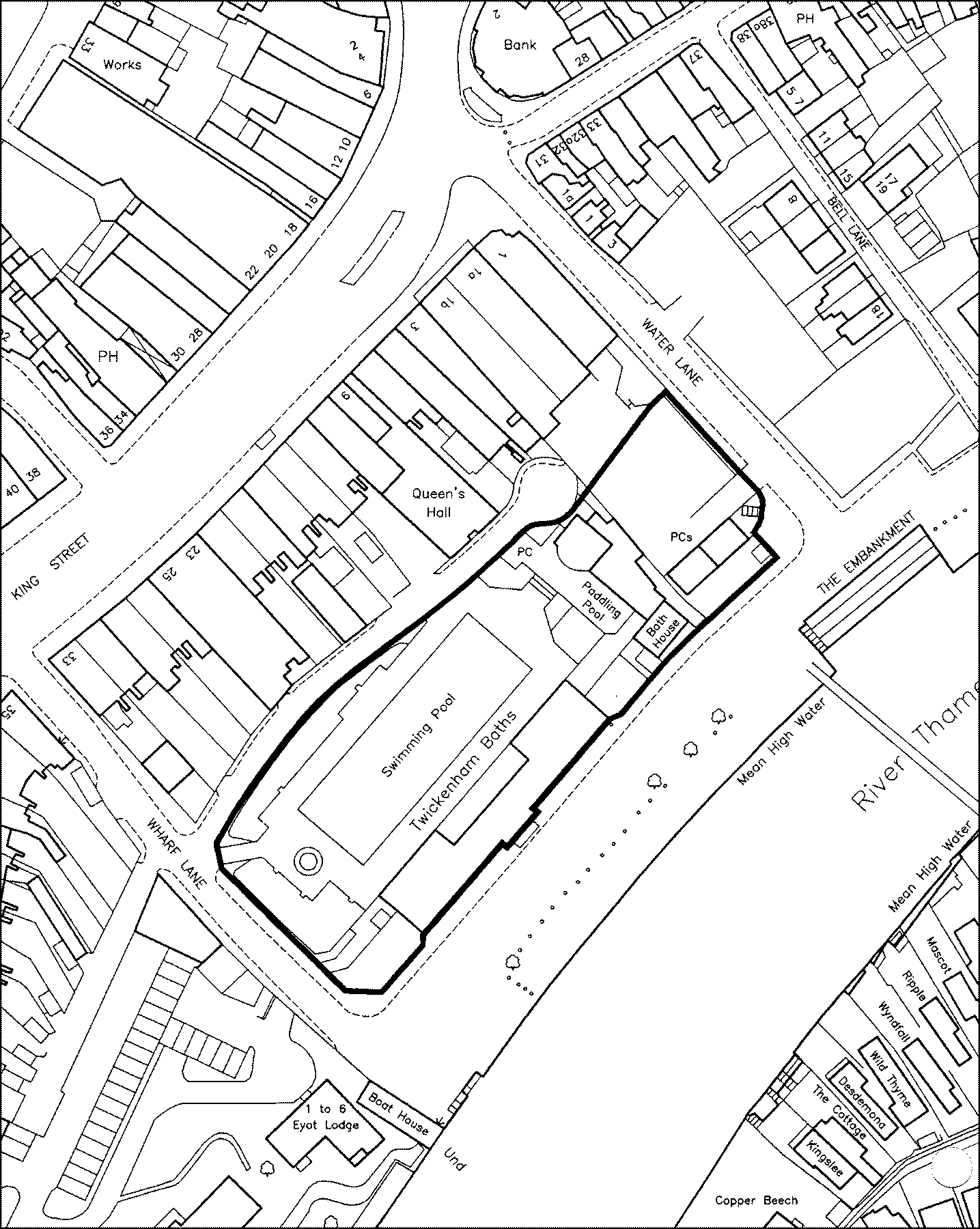 Figure 1 - Twickenham Swimming Pool Site - click to return to the Report