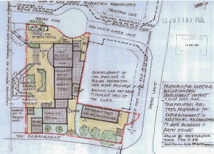 Plan for poolsite buildings. Image copyright © Twickenham Riverside Terrace Group