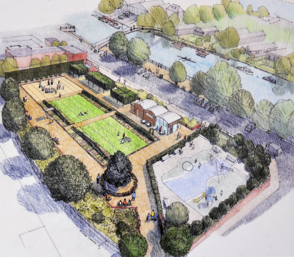 Artist's concept of the proposed design for the Diamond Jubilee Garden on the former poolsite