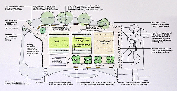 Description of the proposed design for the Diamond Jubilee Garden